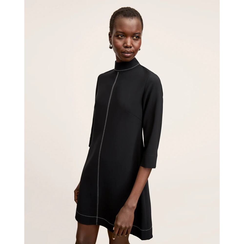 M.M. LAFLEUR Kinsley Everyday Crepe Dress Black Size 18 NWT A Line Minimalist